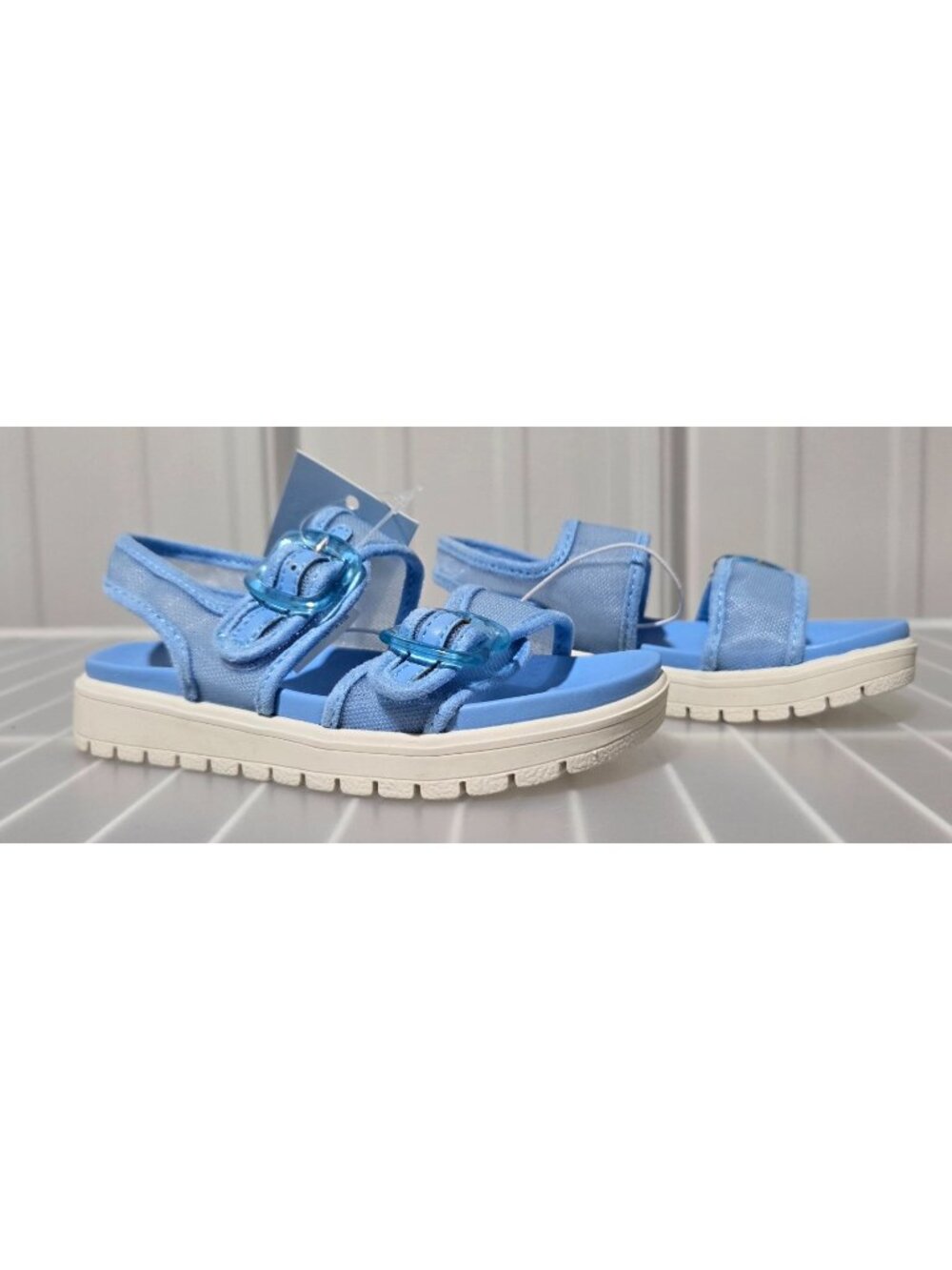 Cat & Jack Riley Open Toe Mesh Straps Footbed Sandals -- Little Girls' Size 8